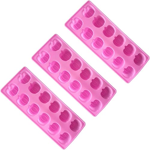 OKUMEYR Molde de silicona para velas de calabaza, mini tazas de papel, 3D, calabaza, bastón de caramelo, chocolate, Halloween, calabaza, caramelo,