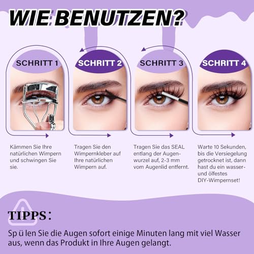 Wimpern Kleber B&Q Lash Bond and Seal 10ML - Wimpernverlängerung Kleber Cocaïne - 7 Tage Halt - Extension Glue und Siegeln (Bond & Seal, 5+5ML)