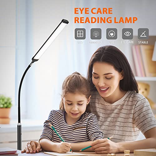 Led Floor Lamp For Reading,Bright Floor Lamp With Remote,10 Steps Brightness Touch Floor Light,Dimmable Adjustable Gooseneck Floor Lamp,Stand Tall Lamp For Bedroom,Living Room,Office,Eyelash Extension #TOP1