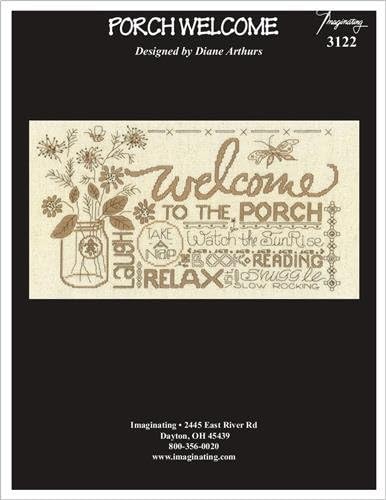 Porch Welcome (Model 3122) Cross Stitch Kit and Free Embellishment