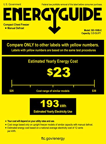 image for COOLHOME 3.5 Cubic Feet Chest Freezer with Removable Basket, from 6.8
