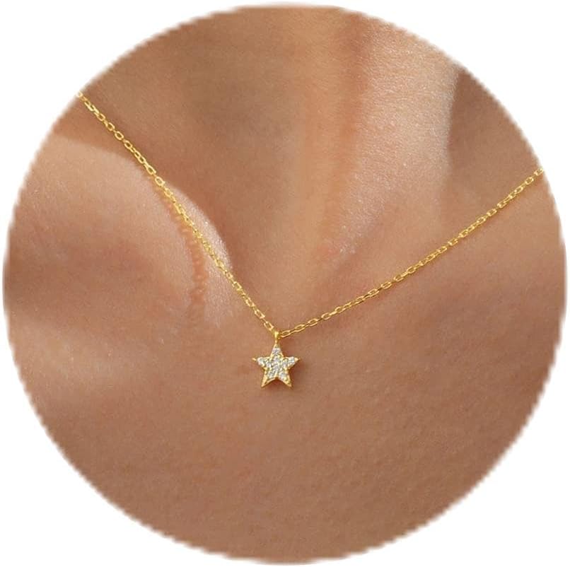 Gold Necklace for Women-14k Gold Plated Infinity Necklace Star Of David Necklace Evil Eye Cross Pendants Heart Dainty Gold Necklace For Women