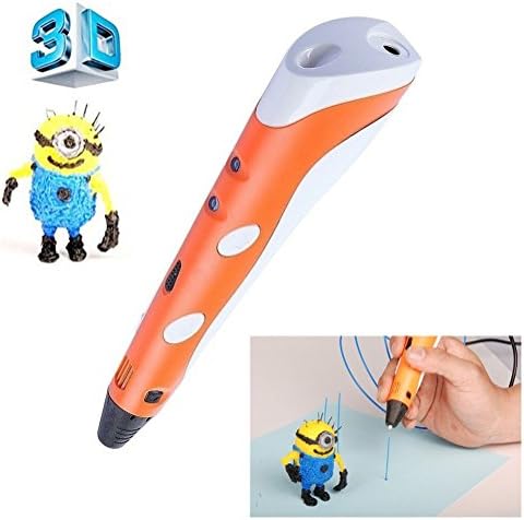 YINGJIA Wireless Ipeson 3D Printing Pen for Artist 3D Drawing, 3D Printing and Doodling Pen (Orange)