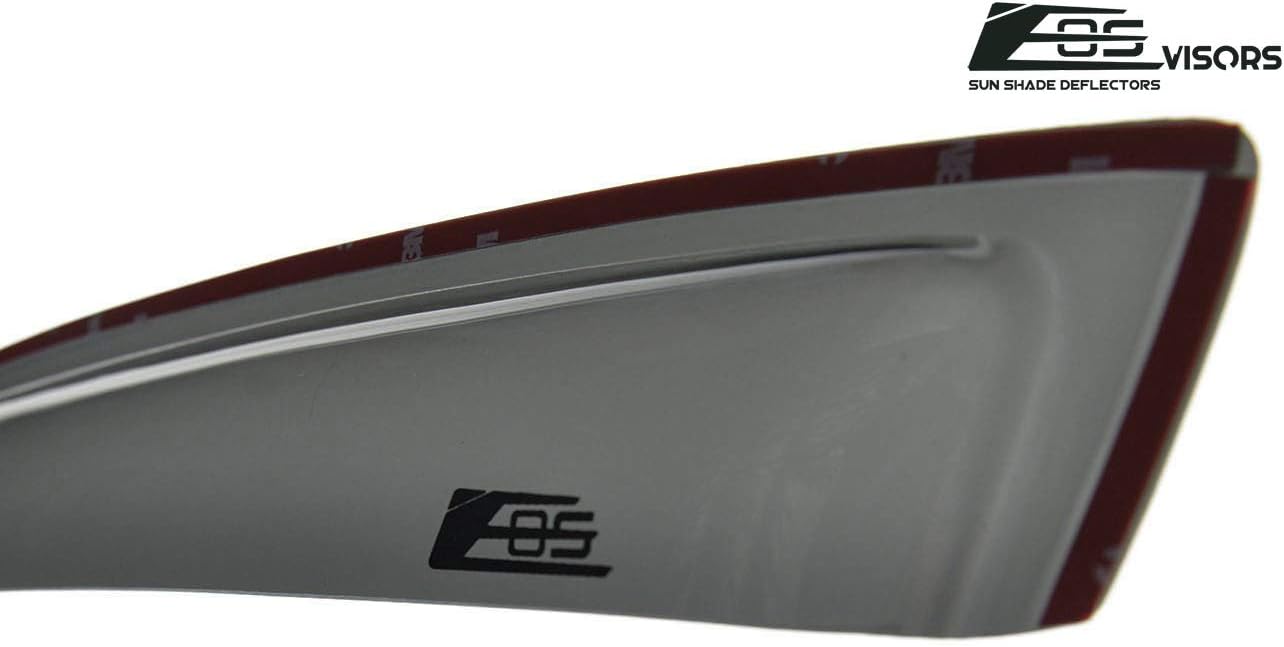 for 2012-2015 Honda Civic 2Dr Coupe | EOS Visors JDM in-Channel Style Smoke Tinted Side Vent Window Deflectors Rain Guards