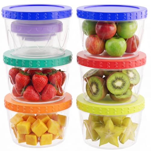 9 Pack- 17/10/5/2.7oz Reusable Freezer Storage Containers, Airtight Plastic Food Sauce Salad Dressing Storage Containers with Twist Top Lids, BPA Free, Stackable, Leakproof, Microwave/Dishwasher Safe