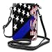 Produktbild Clothes socks Cell Phone Purse Usa Blue Line Flag Phone Wallet 3D Printed Vivid Card Holder Tiny Bag Durable PU Leather Passport Purse Wallet With Strap For Outdoor Travel