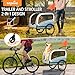 SEPNINE 2-in-1 XL Fahrradanhänger für Hunde, Hundeanhänger für Fahrrad - mit Dachöffnung, Reflektoren & Reflexstreifen, mit Schiebestange & Universal-Fahrradkupplung, Faltbar, Bis 50 kg, Blau