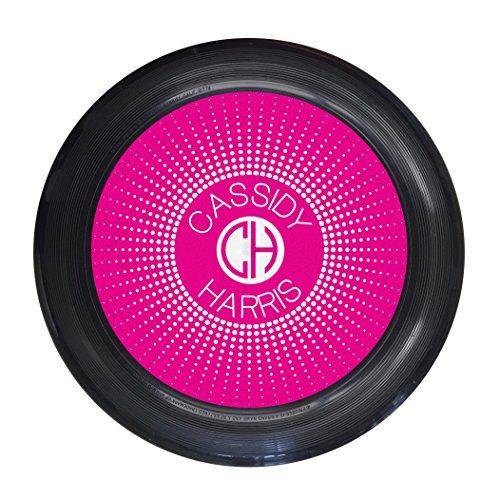Infusion Wham-O Custom Name and Initials Magenta Monogram Ultimate Frisbee Disc - 175g, Black
