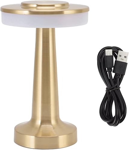 Miniatura 8 de LED portátil, control táctil, lámpara de escritorio de atenuación continua con 3 niveles de temperatura de color recargable, luz nocturna retro,