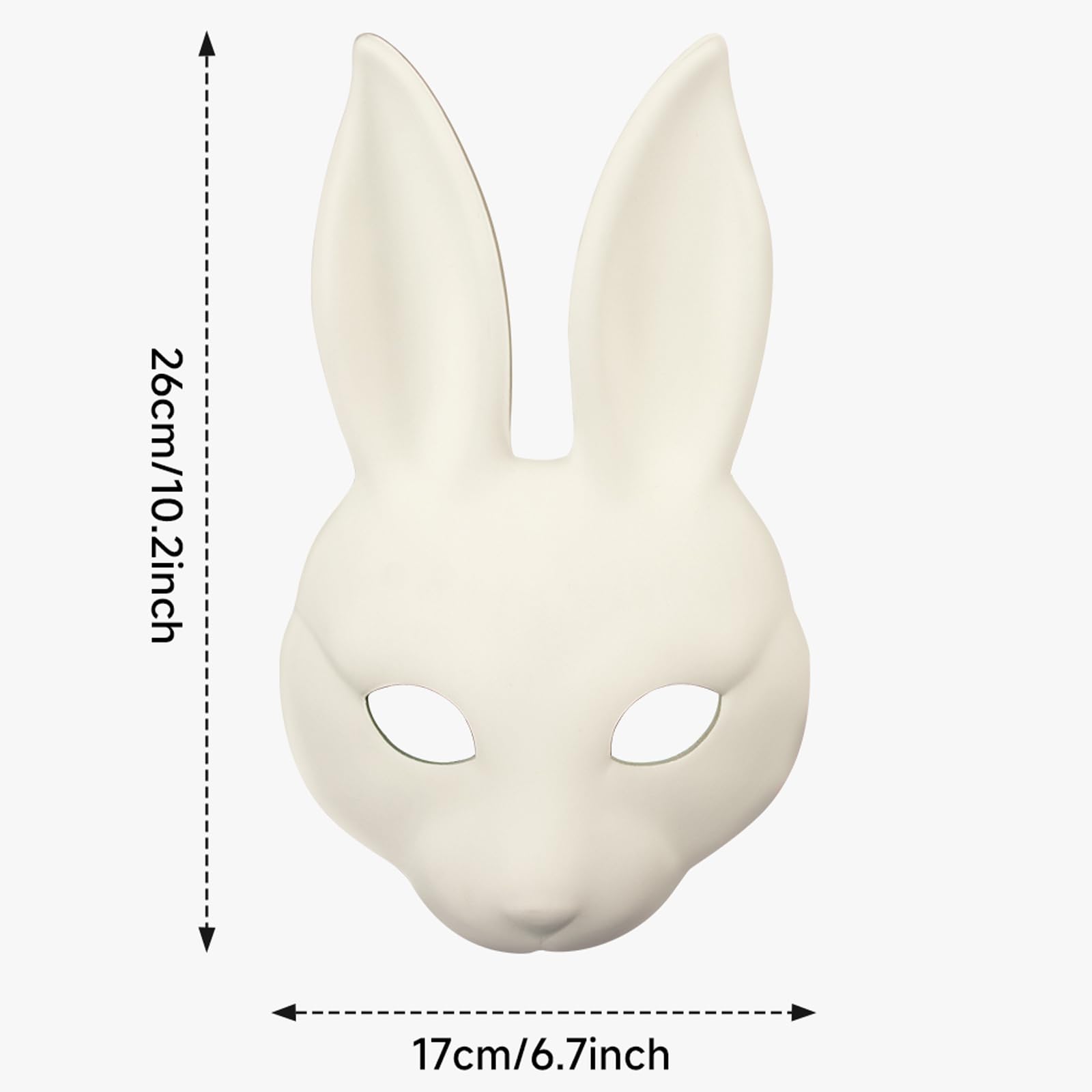 White Color Rabbit Mask Snapklik.com : 1Pcs Halloween DIY Rabbit Mask White Bunny Mask Rabbit ...