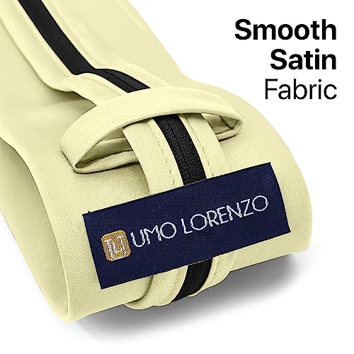 Image of boxed-gifts Umo Lorenzo Mens Zipper Ties Solid Color Pre Tied Polyester Neckties for Men and Women