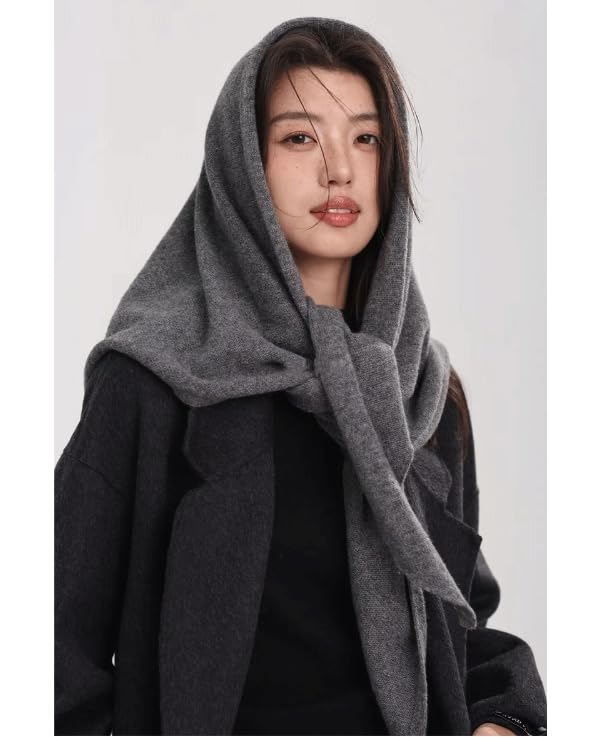 Knitted Triangle Scarf for Women Cute Head Scarf Fall Aesthetic Accessories Old Money Triangle Shawl3