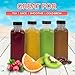 Reli. Plastic Juice Bottles [12 Pack] [16 oz] Square 16 oz Plastic Bottles with Caps & Sticker Labels | Clear, Empty for Drinks 16oz | Disposable, Reusable Containers for Juicing, Smoothies