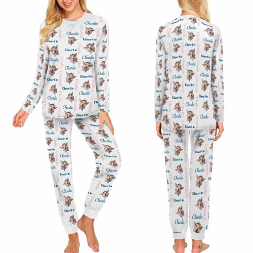 M YESCUSTOM Personalized Pajamas for Couples Women Custom Pajamas Sets with Photo Customized Face PJS Sleepwear Nightgown2