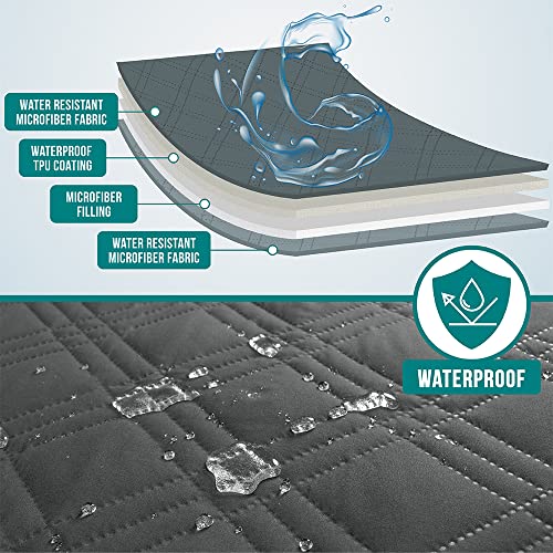 Petami Waterproof Dog Bed Cover Pet Blanket For Small Medium Dog, Couch Cover Sofa Furniture Protector For Dogs Cat, Reversible Water-Resistant Anti-Slip Pad Mat Quilt Washable, 30X70 Gray #TOP2