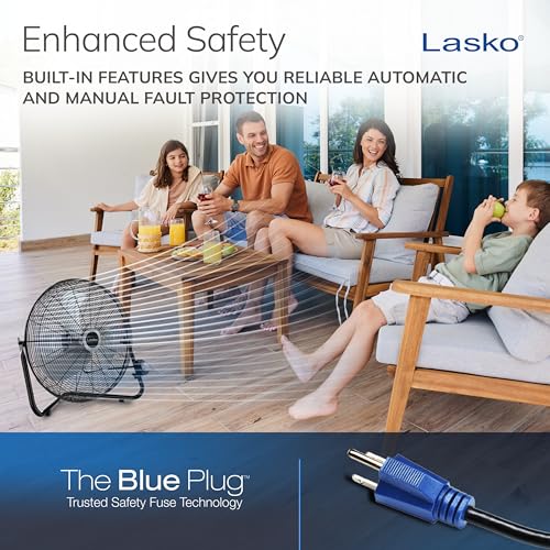 Lasko 20" Black High Velocity Wall Mount Fan with Pivoting Head - 3 Speeds, Ideal Wall Mount Fan or Floor Fans for Home, Garage, Attic, 2264QM by Lasko - Image 6