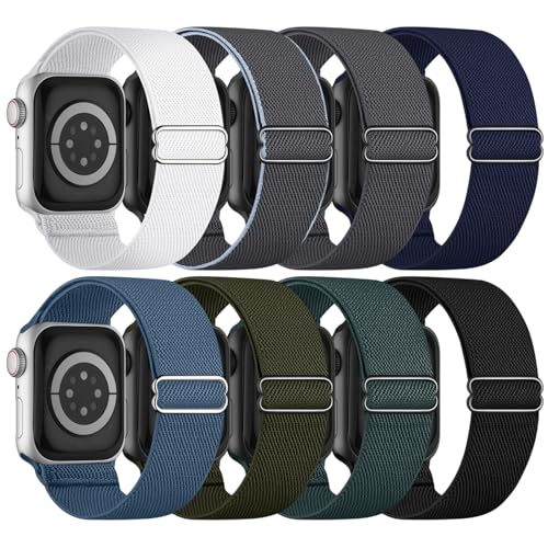 Image of 8 Pack Stretchy Solo Loop Band Compatible with Apple Watch Bands Women Men