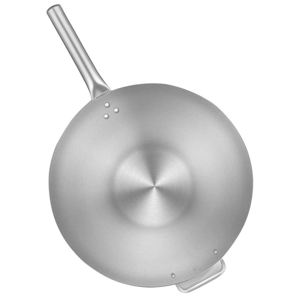ZXFDMSWJ Wok in Acciaio Inox 36 Antiaderente da 43 cm Adatto a Tutti i Piani Cottura compresi i Manici a induzione Stay Cool C 36 cm