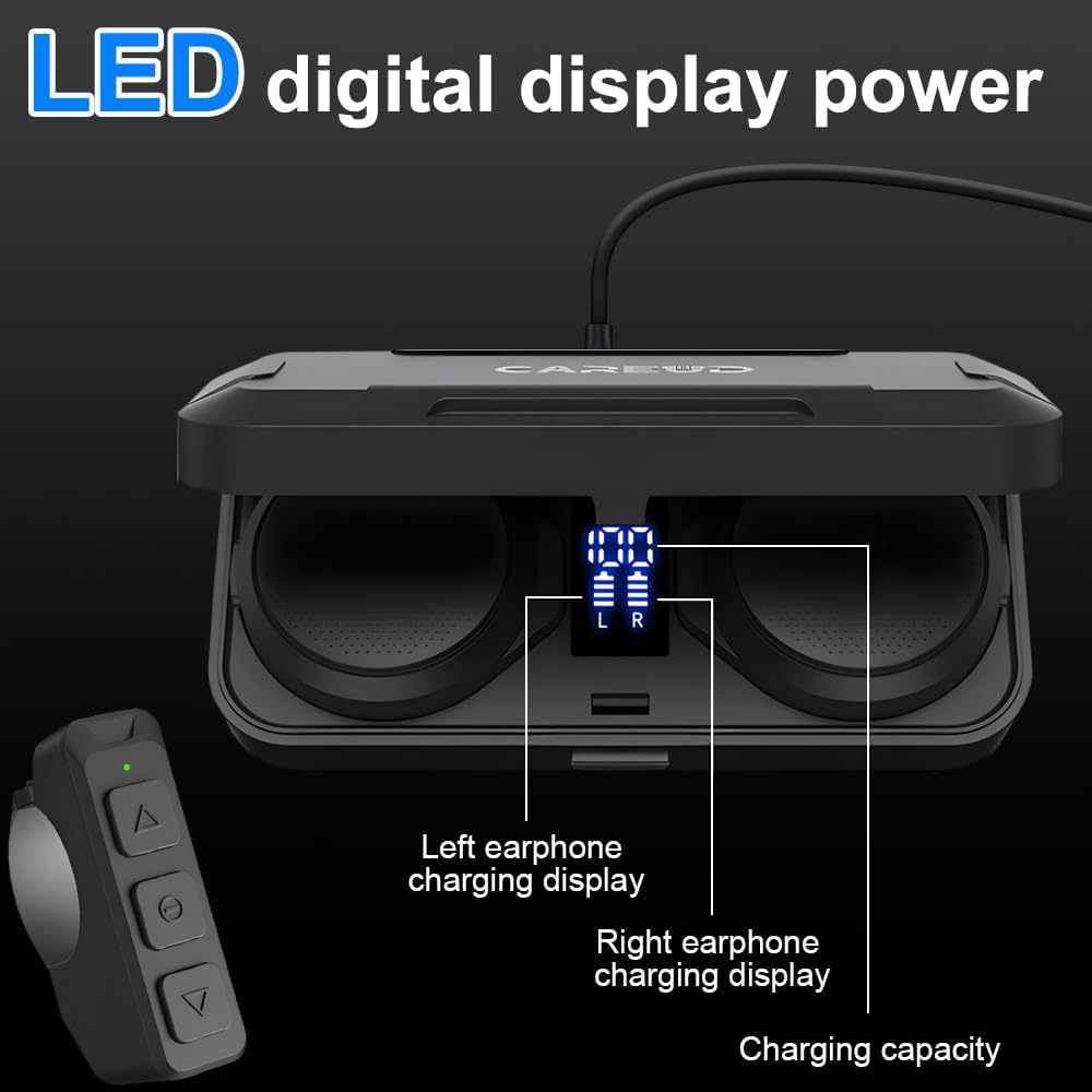 OBEST Motorcycle Helmet Bluetooth Headset,Motorcycle Bluetooth Helmet Speaker,Wireless Installation with Remote Control,BT5.3 Noise Cancellation 1900mAh Battery 50+ Hours Work Time for Skiing Riding - Image 5