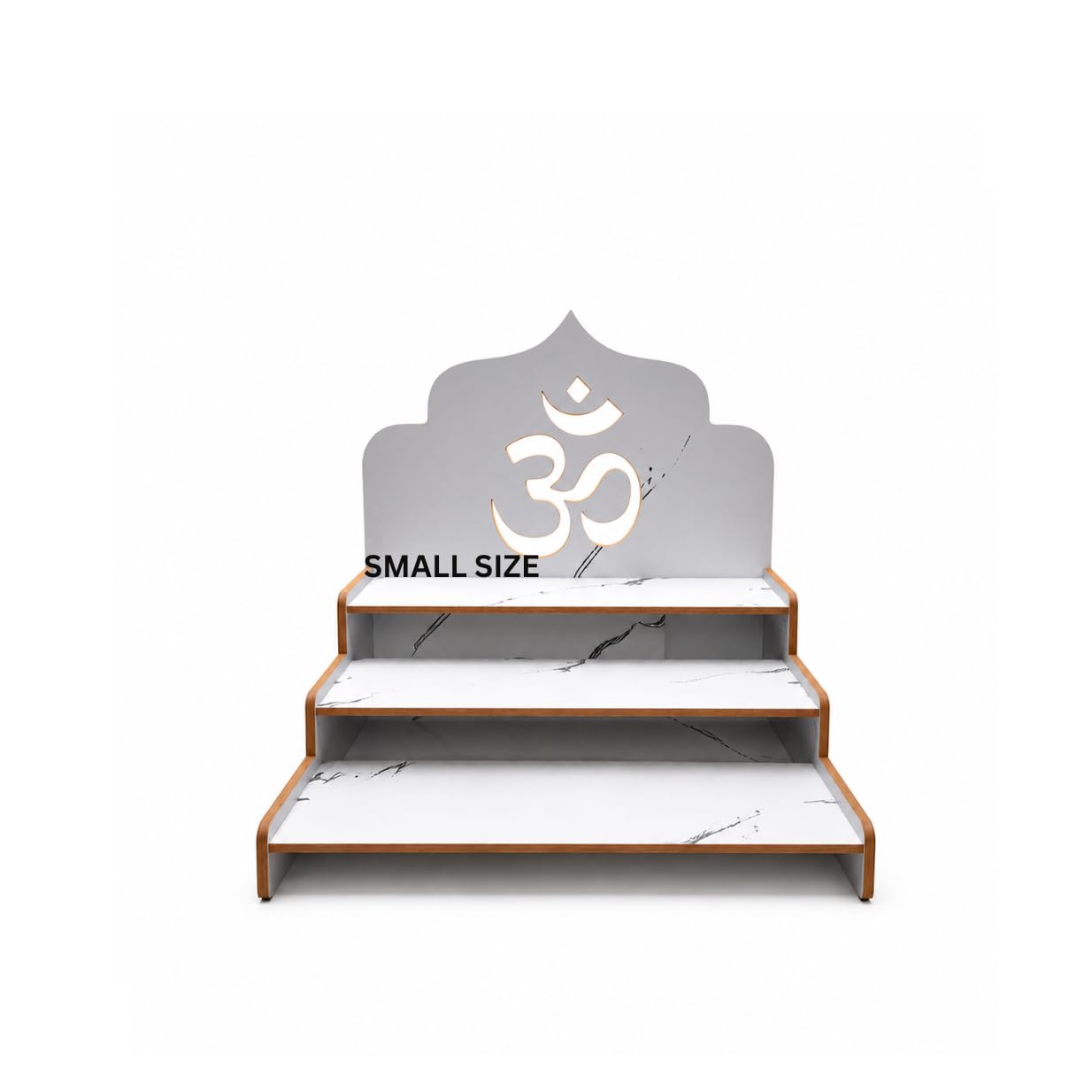 Privla 3-Tier Spiritual Pooja Mandir 30x30x30cm - Image 1