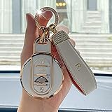 ontto Autoschlüssel Hülle Schutzhülle Cover Passt für BMW Mini Cooper S One Clubman Countryman F54 F55 F56 F57 F60 Zubehör Fernbedienung Schlüsselanhänger TPU Schlüsseletui Schlüsselbox-Weiß R