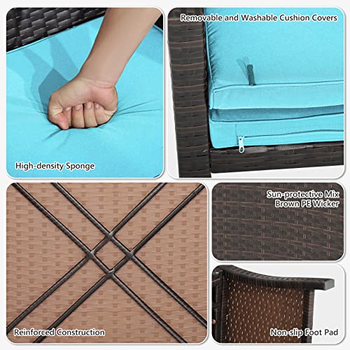 Tangkula 5-Piece Wicker Patio Conversation Set #TOP7