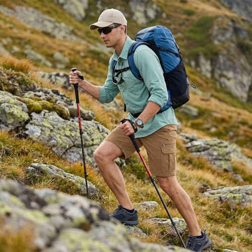 Image of Jessie Kidden Mens Cargo Shorts Expandable Waist Quick Dry Hiking Shorts