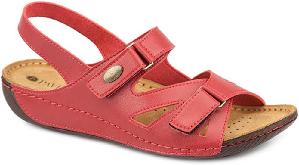 Touch-Fasten Sandal - Red Size 6