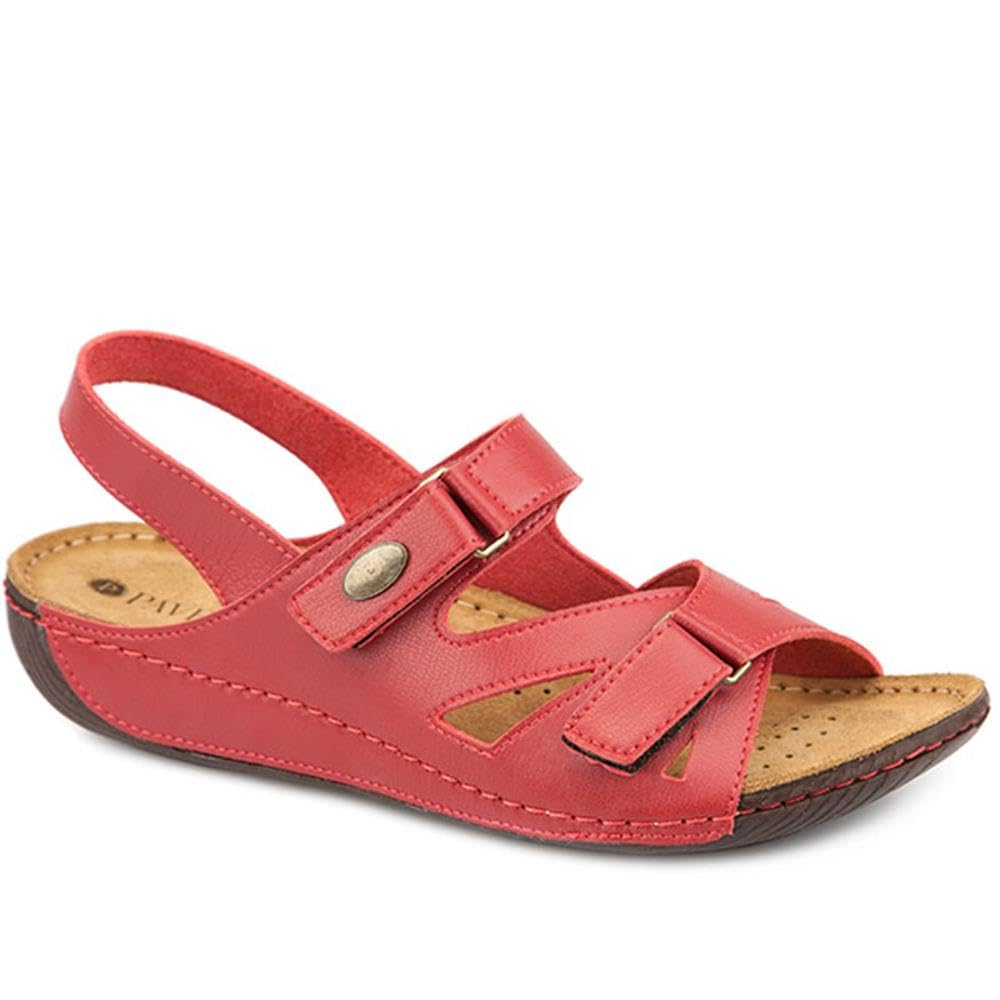 Touch-Fasten Sandal - Red Size 6