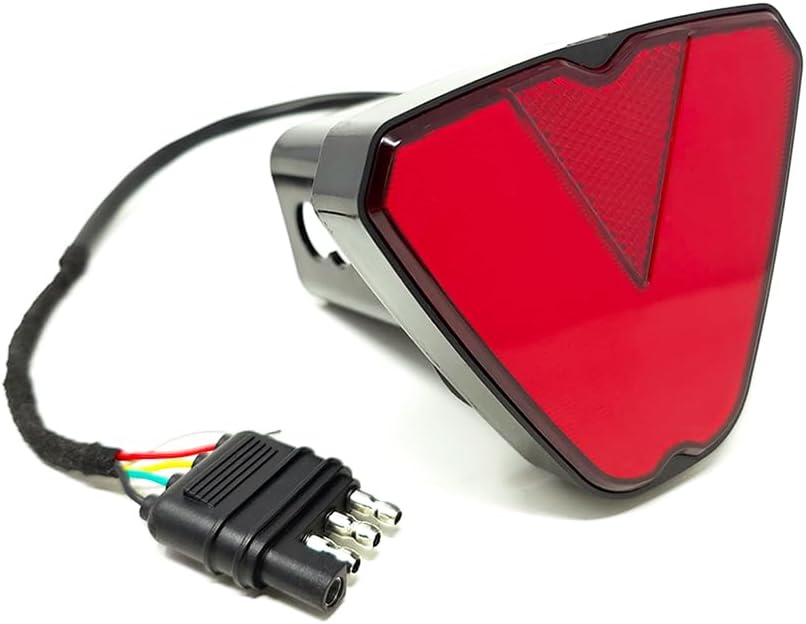 Towing Trailer Hitch Cover Tow Hitch Red LED Brake Light Sequential Turn Signal Lamp V Shape Strobe Flash for 2" Receiver SUV Pickup Truck