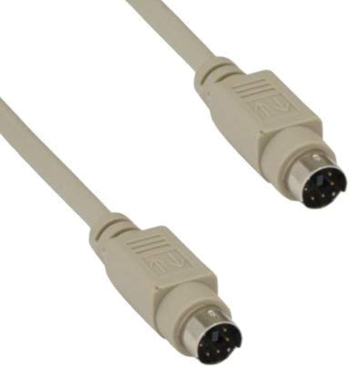 KENTEK 10 Feet FT Mini DIN6 MDIN6 PS/2 Keyboard Mouse Cable Cord 28 AWG Molded 6 Pin Male to Male M/M for PC Mac Linux