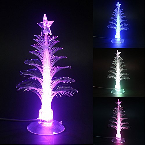 Xiaolanwelc@ LED Fiber Optic USB Multi Color Nightlight Christmas Tree Lamp Light Children Xmas Gift Night Lamp Party Home Decor DC5V #3