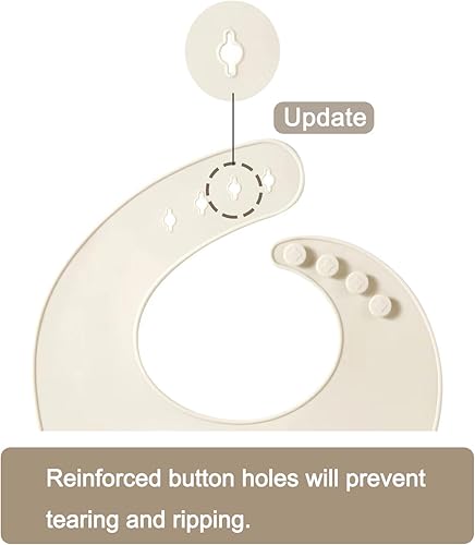 Miniatura 6 de PandaEar Silicone Baby Bibs Set of 3 for Toddlers, BPA Free Waterproof Adjustable Feeding Bib with Large Pocket Food Catcher