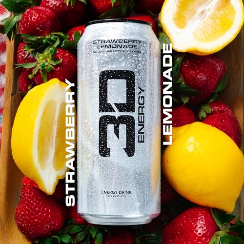 3D Energy Drink – Sugar Free, 200mg Caffeine, Pre Workout, Taurine, L-Carnitine, Lightly Carbonated, 16oz Cans, 12 Pack - Strawberry Lemonade - Thumbnail 5