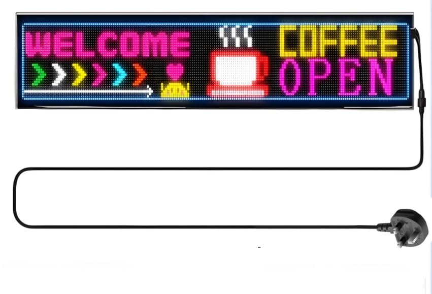 145cm Double-Row Display Flexible LED Matrix Panel, Scrolling LED Sign with Remote Control, USB Powered, Programmable of Content, Perfect on Business Area Advertising (28 * 145cm Double-row Display)