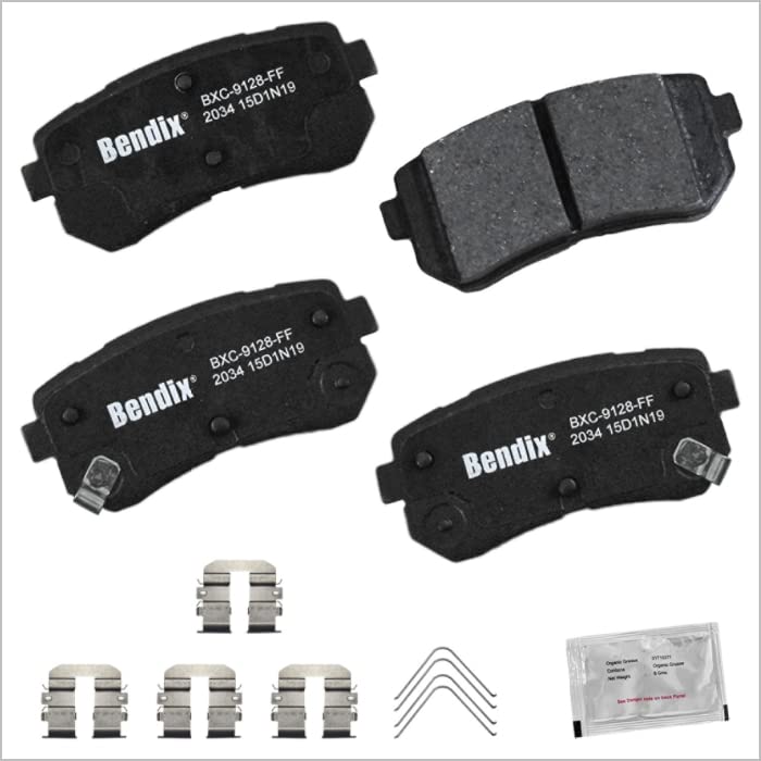 Image of Bendix Priority1 CFC2034 Ceramic Rear Brake Pads compatible with Hyundai Kona 2022-2018, Kia Seltos 2023-2020
