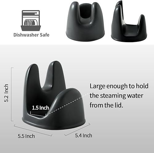 Miniatura 2 de Nihow Soporte para tapa de olla soporte estable para tapa de sartén de cerámica para decoración de encimera de cocina, encimera, estufa, resistente