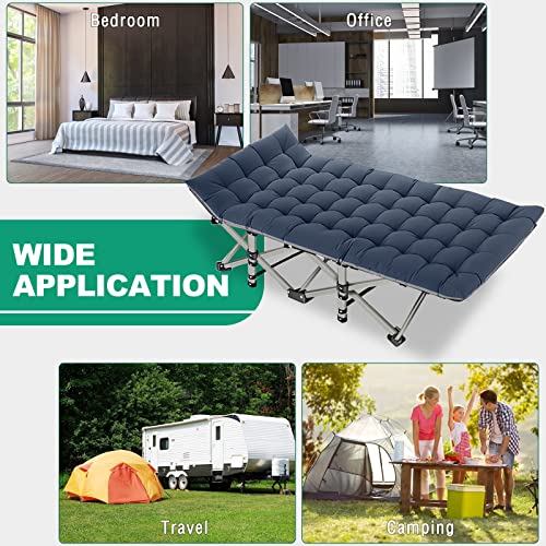 Lilypelle Folding Camping Cot, Heavy Duty Sleeping Cots With Carry Bag, Double Layer Oxford Portable Travel Camp Cots For Home, Office Nap And Outdoor #TOP6