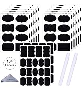 Wisdompro 134 Chalkboard Labels with 2 Chalk Markers, 3 Sizes Removable and Waterproof Blackboard...