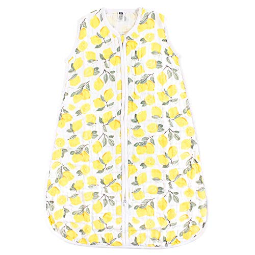Image of Hudson Baby Unisex Baby Muslin Cotton Sleeveless Wearable Sleeping Bag, Sack, Blanket, Lemons, 12-18 Months