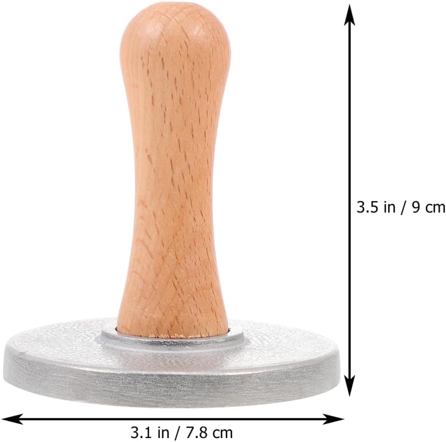 Kichvoe Cookie Stamp, Zinc Alloy Metal Mold Press with Wooden Handle 2 Inch