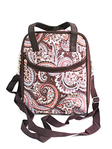 Bolsa Térmica Nécessaire Grande Com Zíper e 2 Compartilhamento Isolados F-012 Cor: Marrom