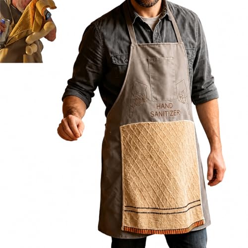 Wuyooprt Tablier Cuisine Homme Humour, Tablier Barbecue Homme, Sexy Drôle Adult Prank Apron With Surprise Pocket, Tablie-r de Farce Créatifs Réglable pour Barbecue Fête Cadeau pour Hommes