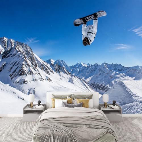 Peel & Stick Snowboard Textured Vinyl Wallpaper for Bedrooms