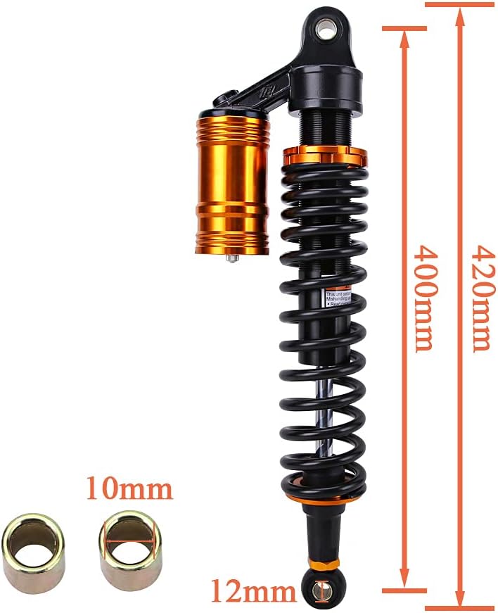 2Pcs 400mm Adjustable Motorcycle Air Shock Absorber Fit for Honda Suzuki Yamaha Kawasaki ATV Go Kart Quad Dirt Sport Bikes