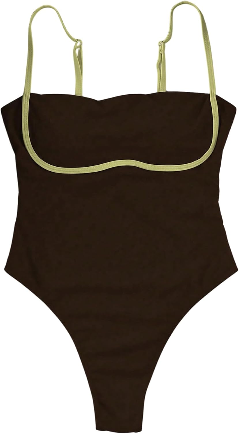 Verdusa Women's Cut Out Back Monokini Swimsuits Sleeveless One Piece Bathing Suit Vacation Outfits