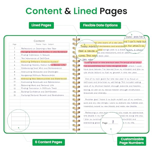 Image of Taja Lined Spiral Journal Notebook for Women & Men, 140 Pages, College Ruled Hardcover Notebook for Work & Note Taking, Journals for Writing, A5(5.7 inch x 7.9 inch) - Racing Green