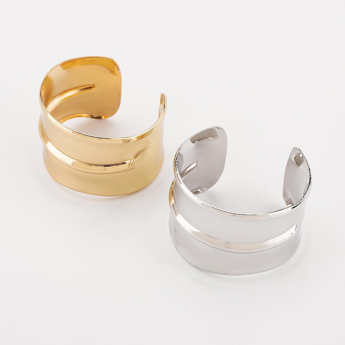 MIFYNN Chunky Cuff Bangle Bracelets for Women Geometric Opening Bracelet Irregular Minimalist Statement Bracelets Open Wide Bangle Arm Cuff Upper Arm Punk Jewelry - Image 7