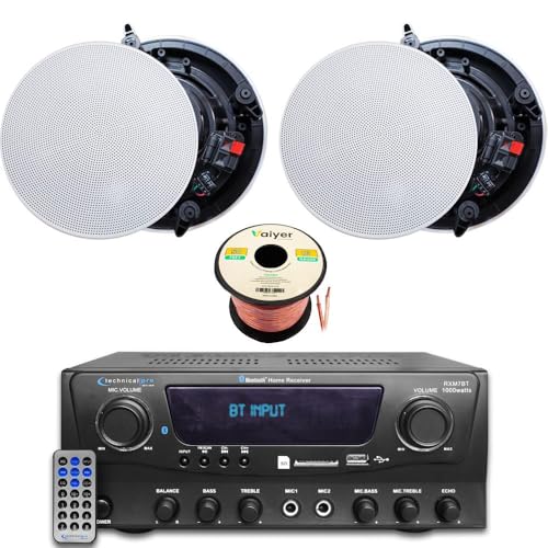 Image of Technical Pro Home Theater Sound System Kit, 1000 Watts Bluetooth Amplifier