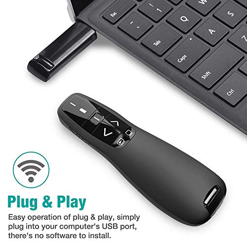 Image of SPIN CART Wireless Presenter Remote, 2.4GHz Wireless USB Presenter PowerPoint Remote PPT Clicker for Presentation